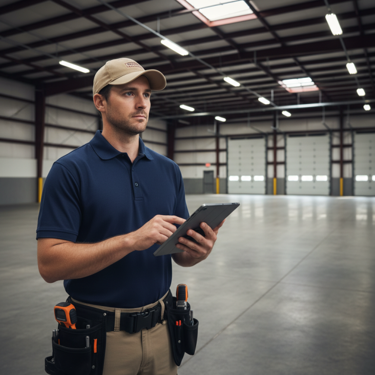 Upright Professional Inspections doing a commercial inspection in Academy.