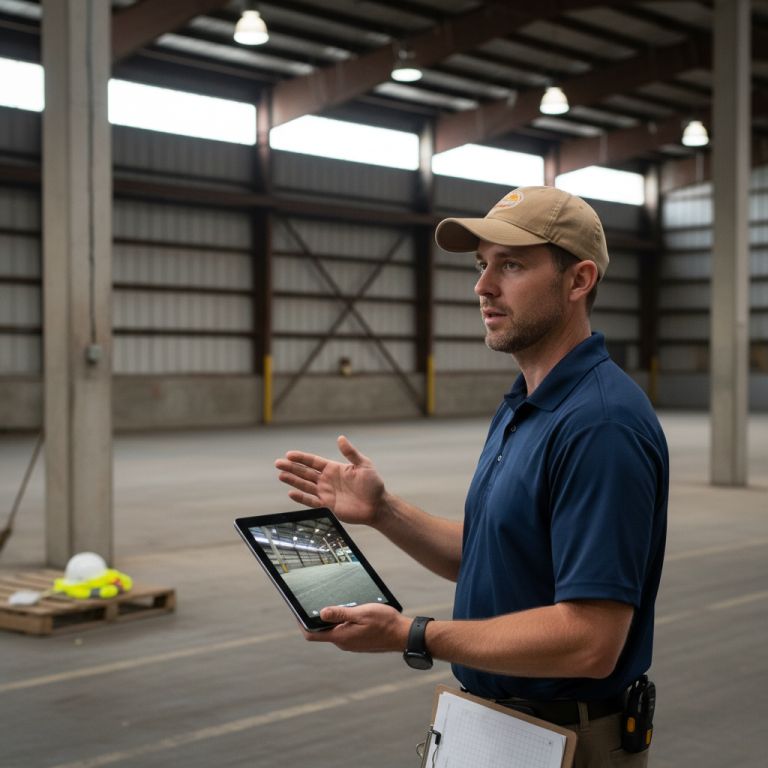 Upright Professional Inspections doing a commercial inspection in Alvarado.