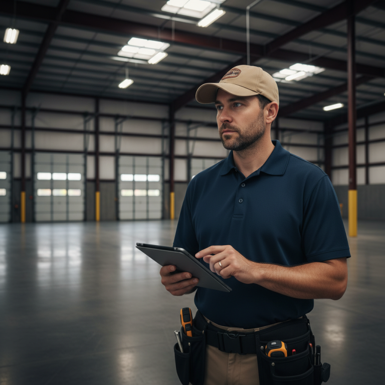 Upright Professional Inspections doing a commercial inspection in Bruceville-Eddy.