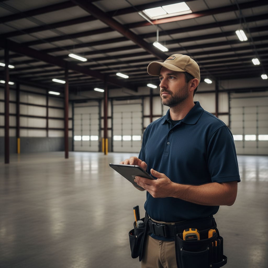 Upright Professional Inspections doing a commercial inspection in Cameron.