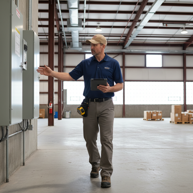 Upright Professional Inspections doing a commercial inspection in Glen Rose.