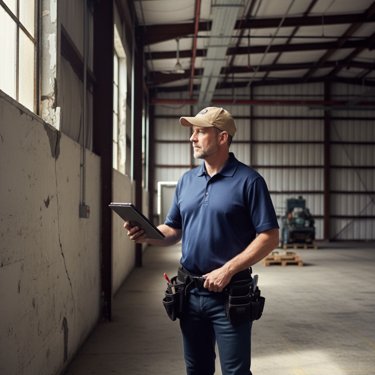 Upright Professional Inspections doing a commercial inspection in Hico.