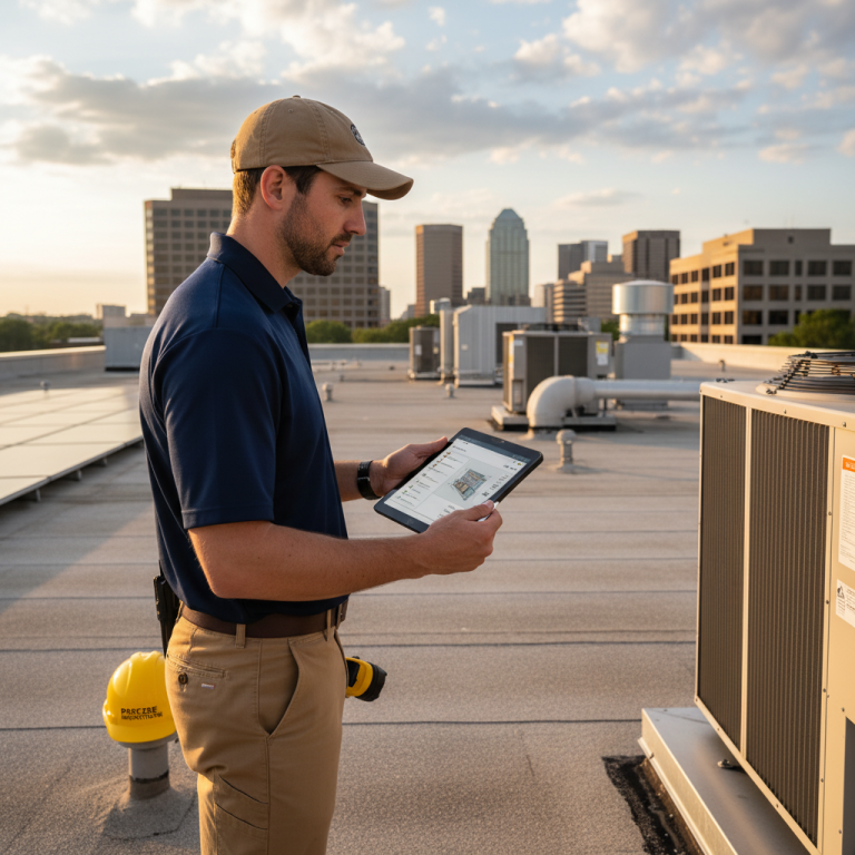 Upright Professional Inspections doing a commercial inspection in Itasca.