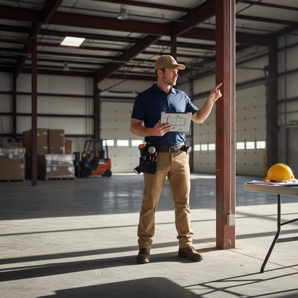 Upright Professional Inspections doing a commercial inspection in Laguna Park.