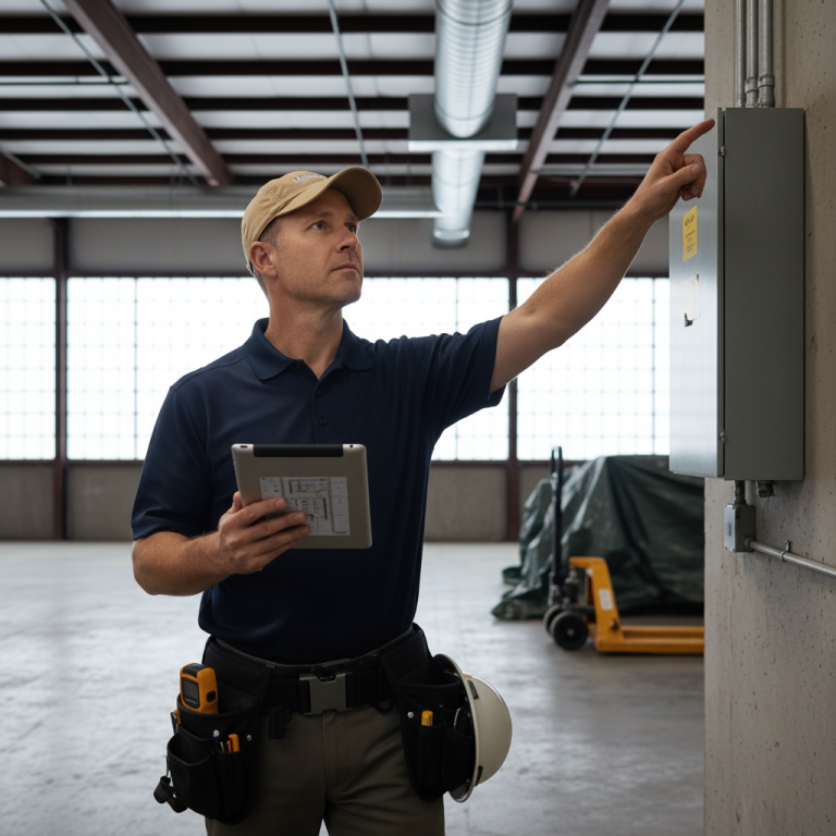 Upright Professional Inspections doing a commercial inspection in Leander.