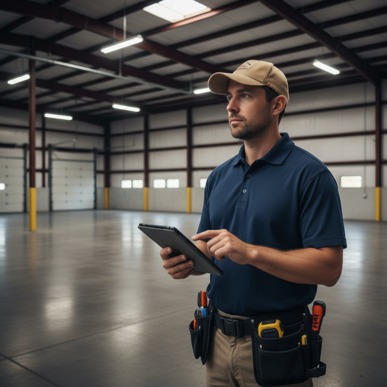 Upright Professional Inspections doing a commercial inspection in Marlin.