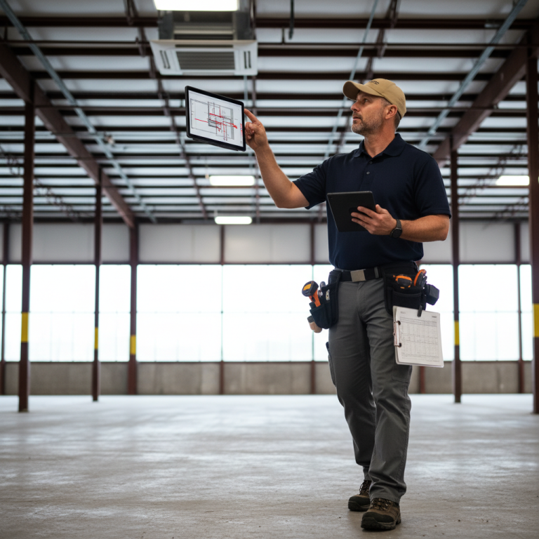 Upright Professional Inspections doing a commercial inspection in McGregor.