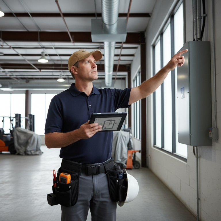 Upright Professional Inspections doing a commercial inspection in Rosebud.