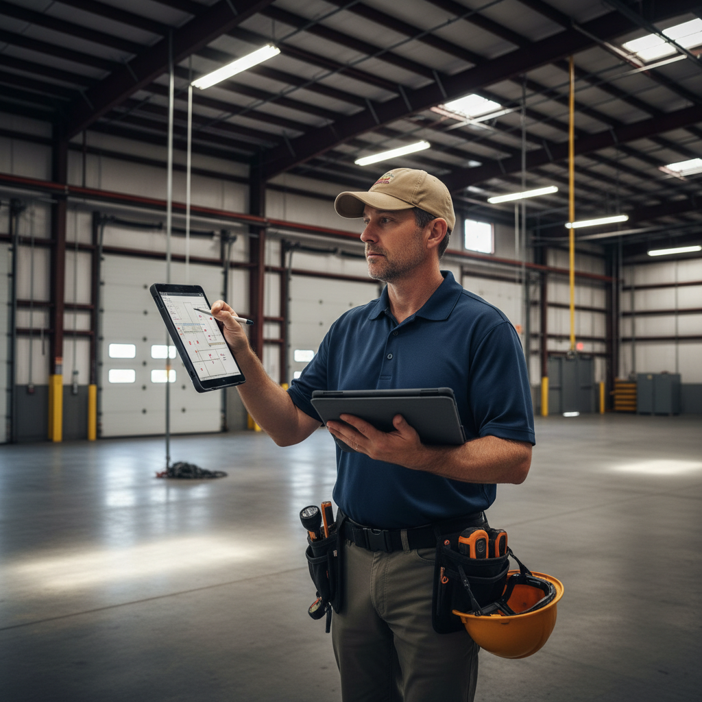 Upright Professional Inspections doing a commercial inspection in Salado.