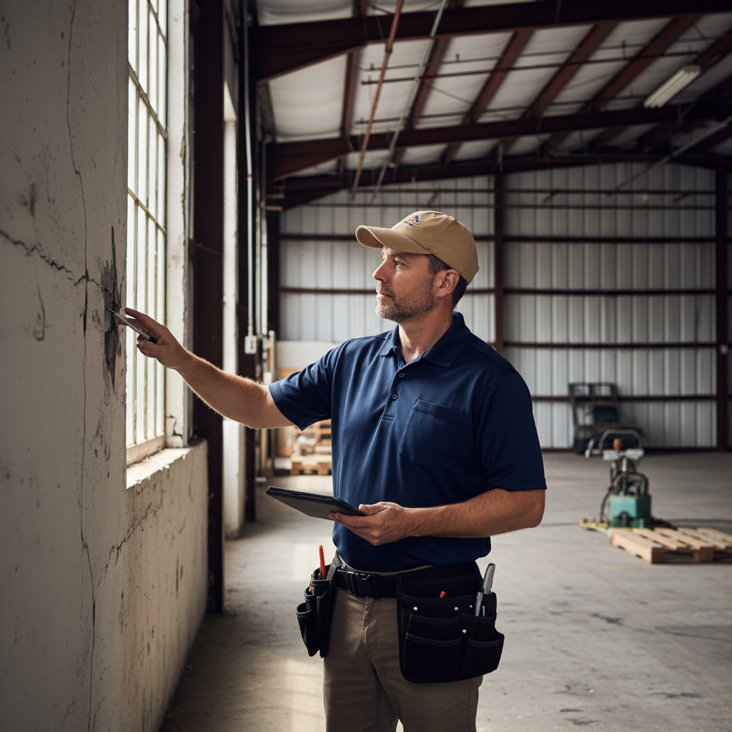 Upright Professional Inspections doing a commercial inspection in Sonterra.