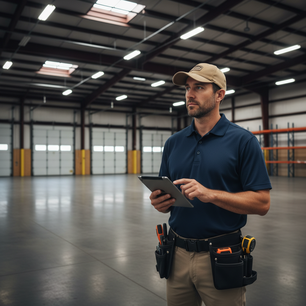 Upright Professional Inspections doing a commercial inspection in Valley Mills.