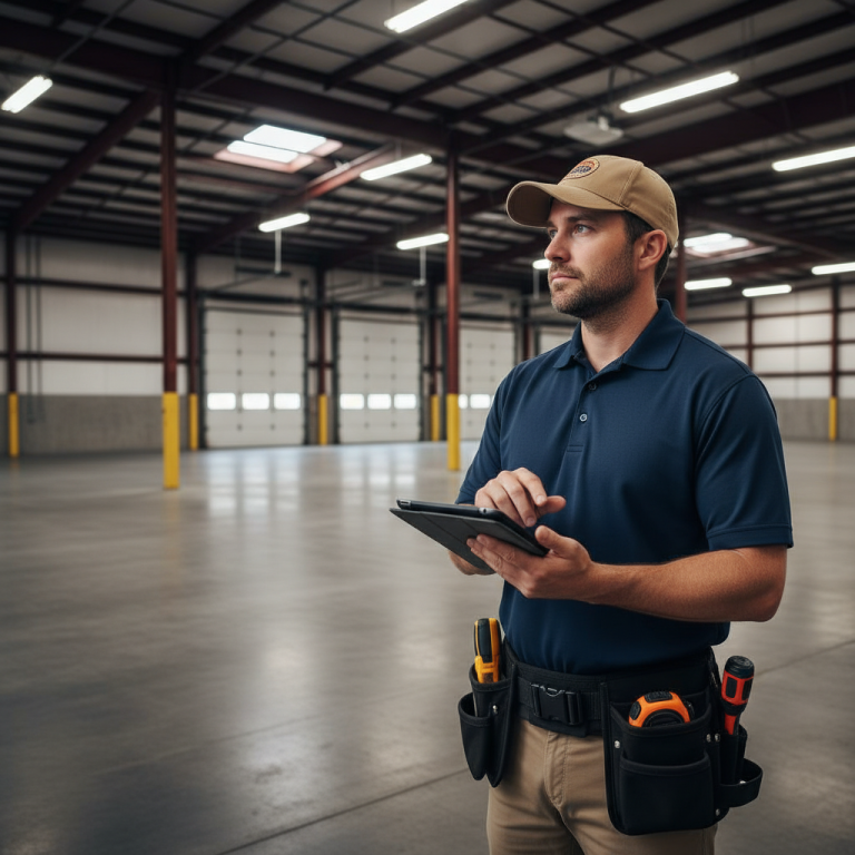 Upright Professional Inspections doing a commercial inspection in Waxahachie.
