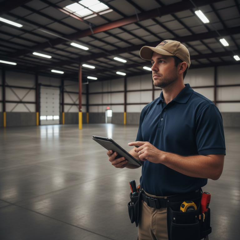 Upright Professional Inspections doing a commercial inspection in Whitney.