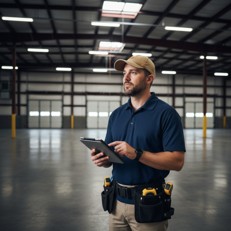 Upright Professional Inspections doing a commercial inspection in Wortham.