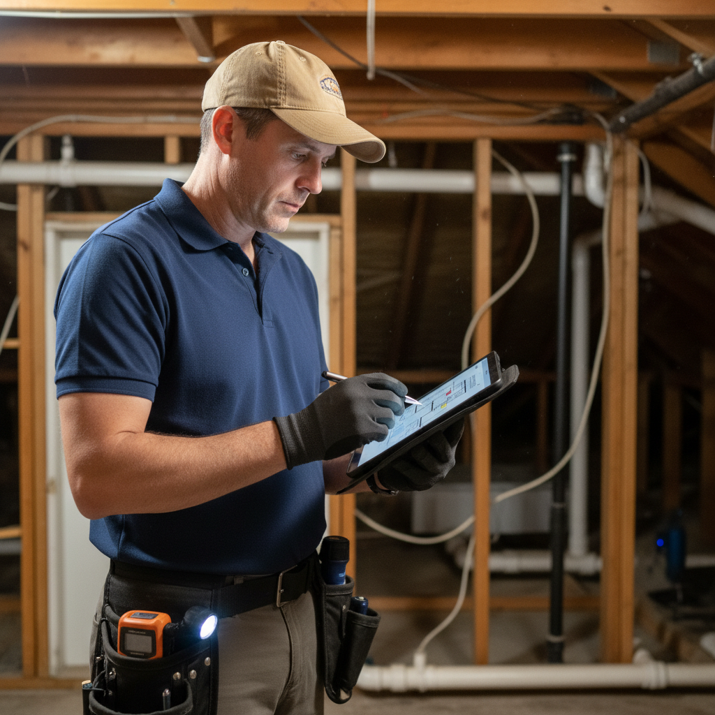 Upright Professional Inspections doing a home inspection.