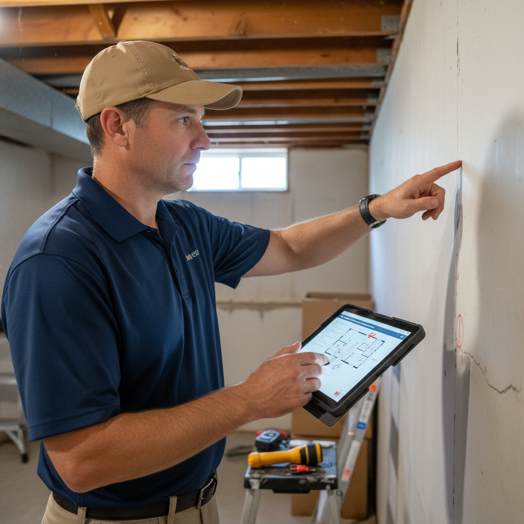 Upright Professional Inspections doing a home inspection.