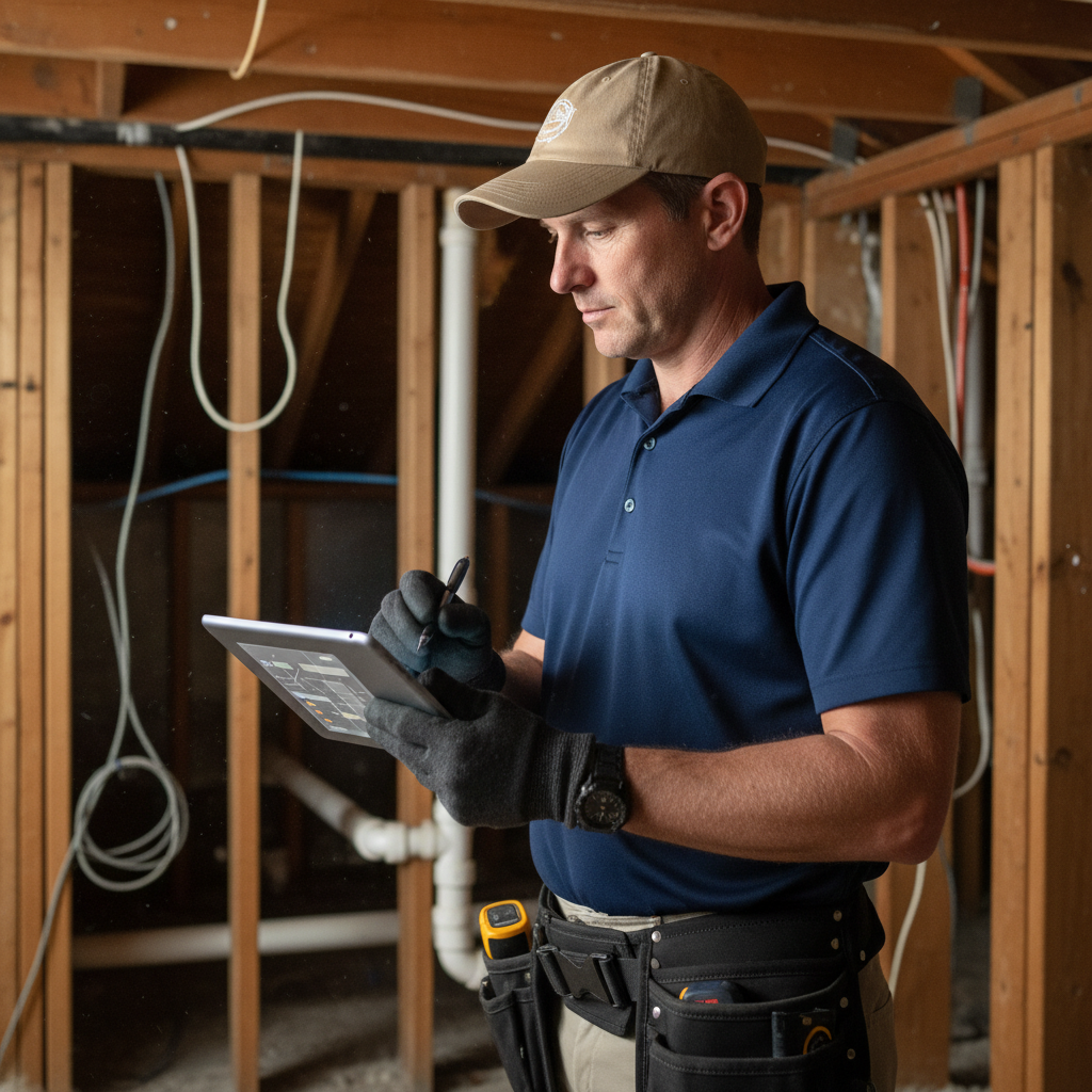 Upright Professional Inspections doing a home inspection.