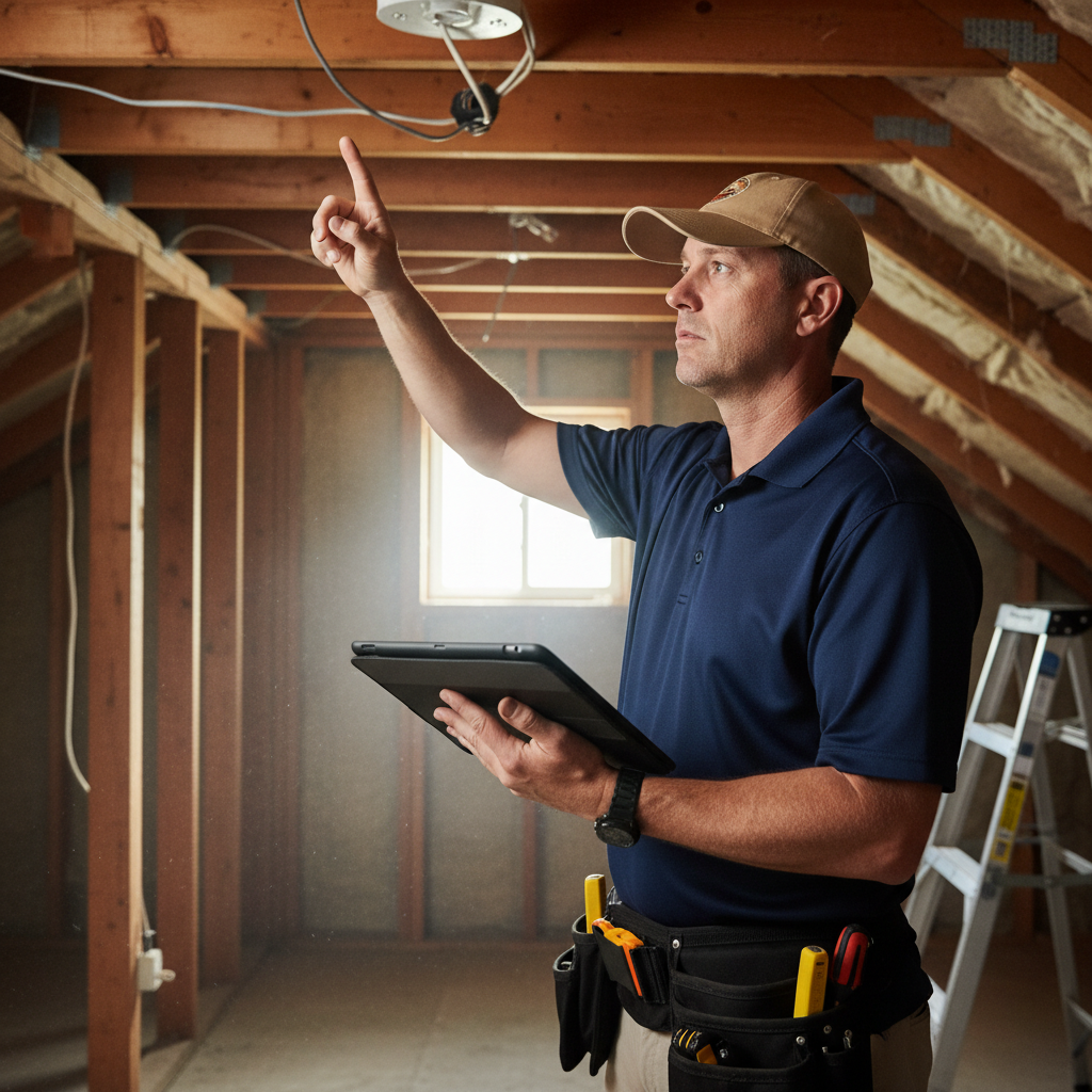 Upright Professional Inspections doing a home inspection.