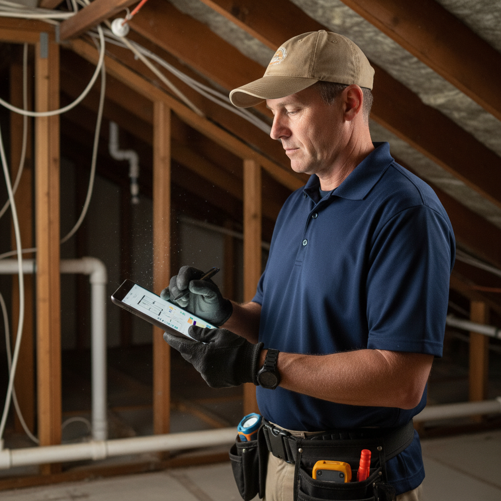 Upright Professional Inspections doing a home inspection.