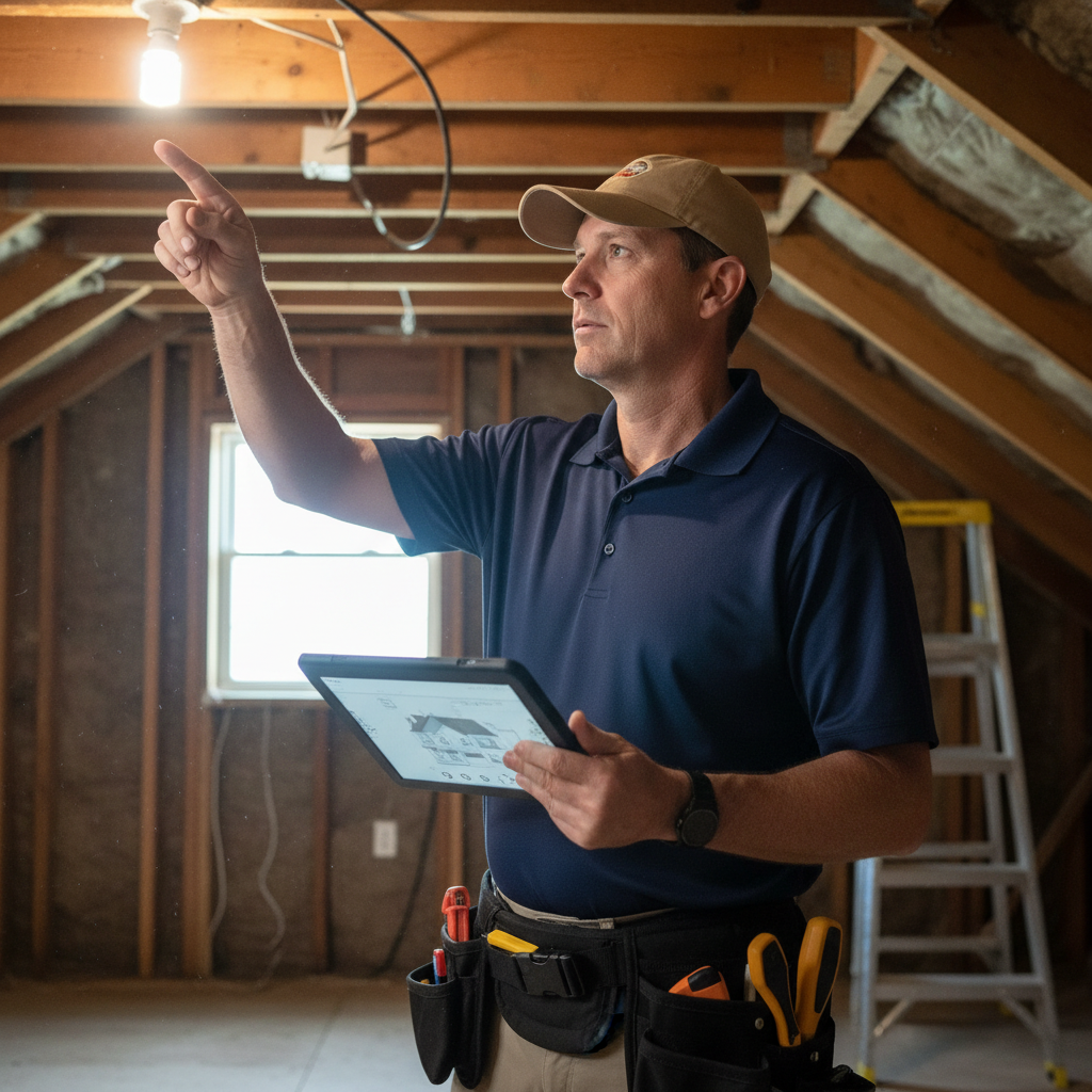 Upright Professional Inspections doing a home inspection.