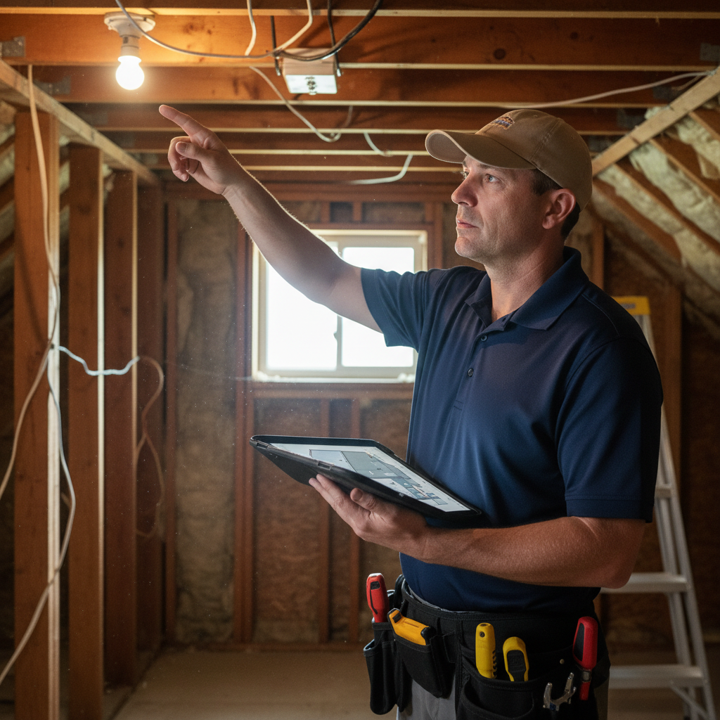 Upright Professional Inspections doing a home inspection.