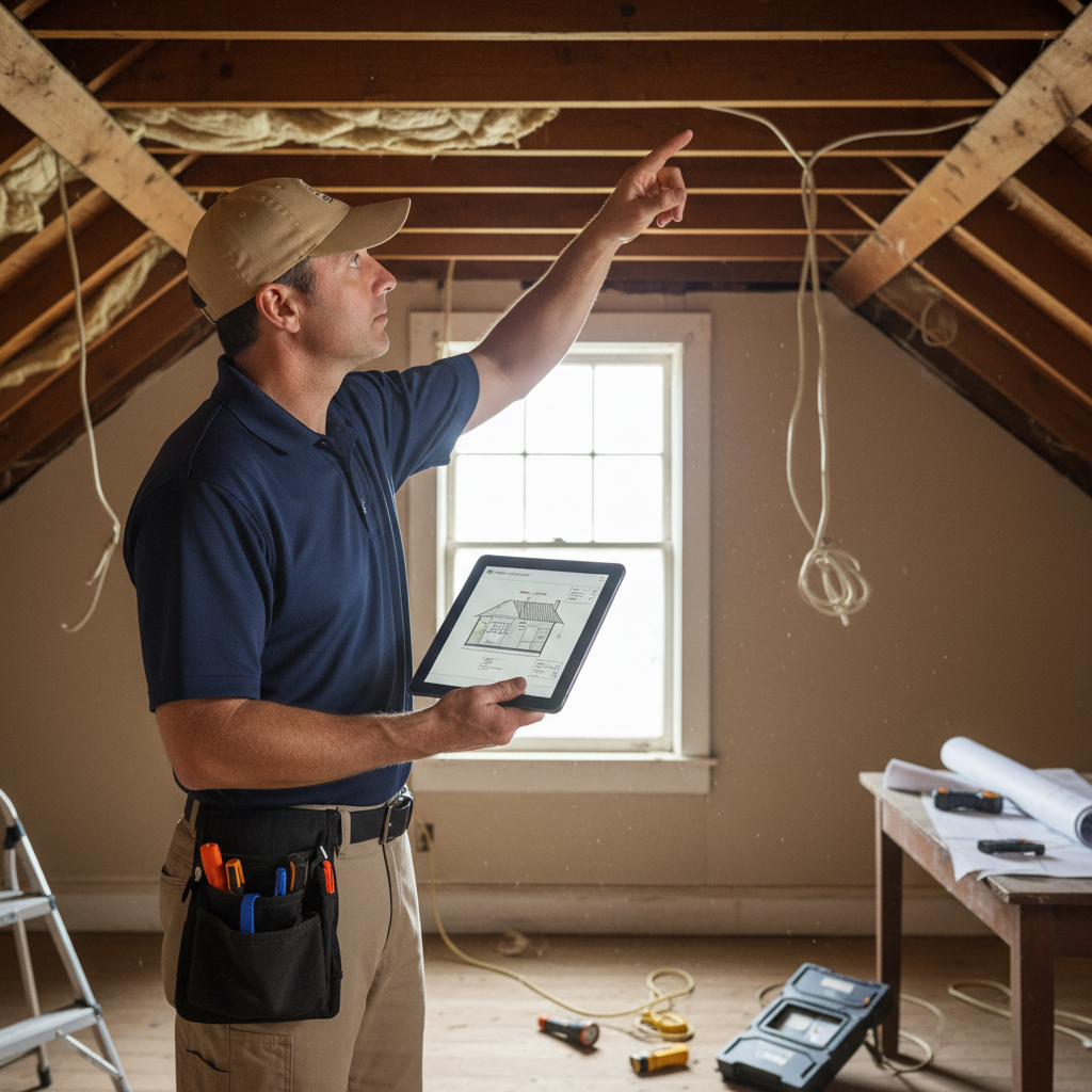 Upright Professional Inspections doing a home inspection.