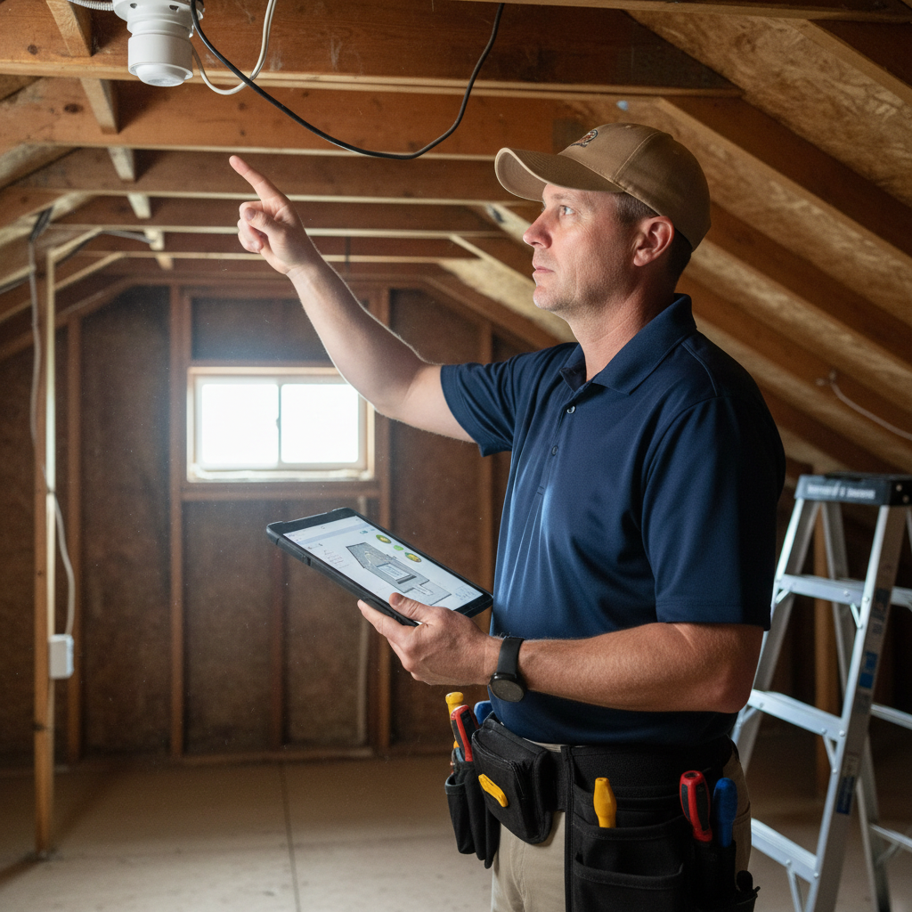 Upright Professional Inspections doing a home inspection.