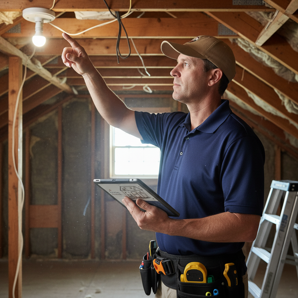 Upright Professional Inspections doing a home inspection.