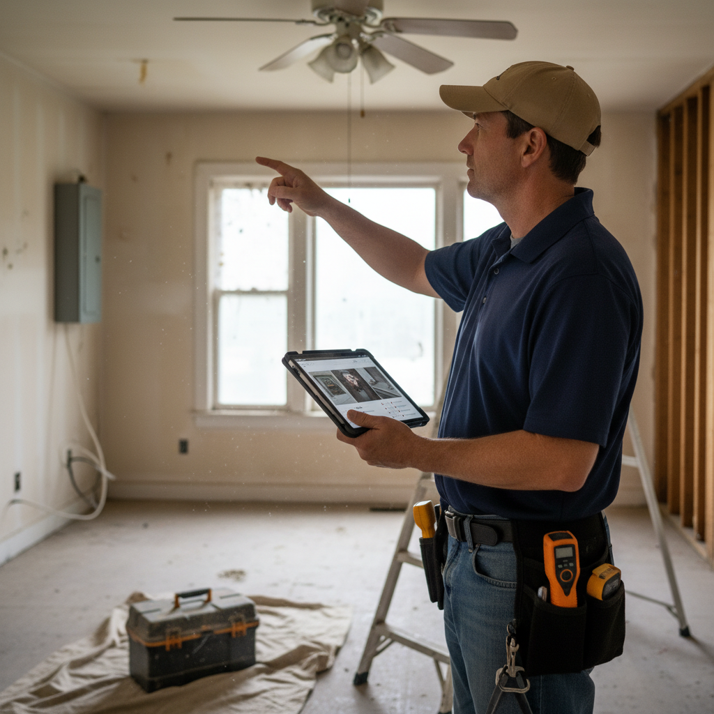 Upright Professional Inspections doing a home inspection.