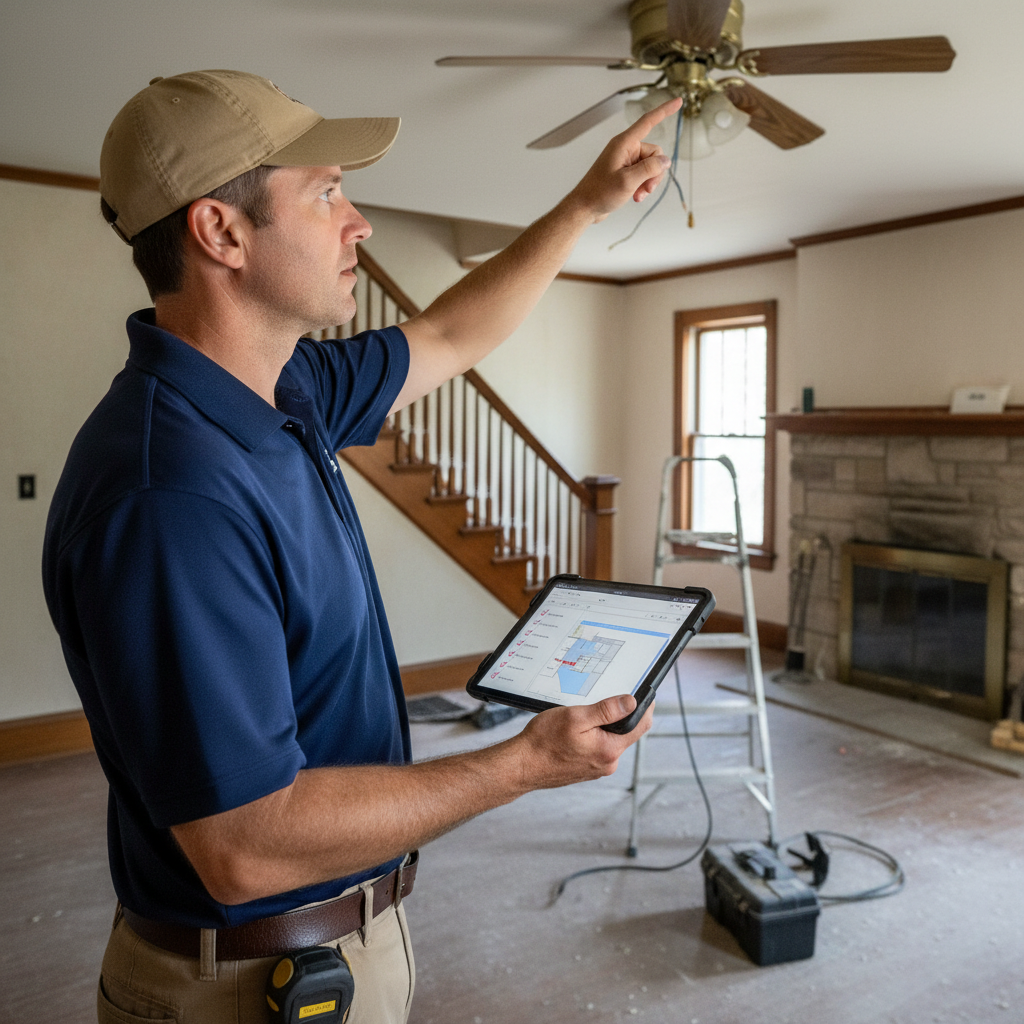 Upright Professional Inspections doing a home inspection.