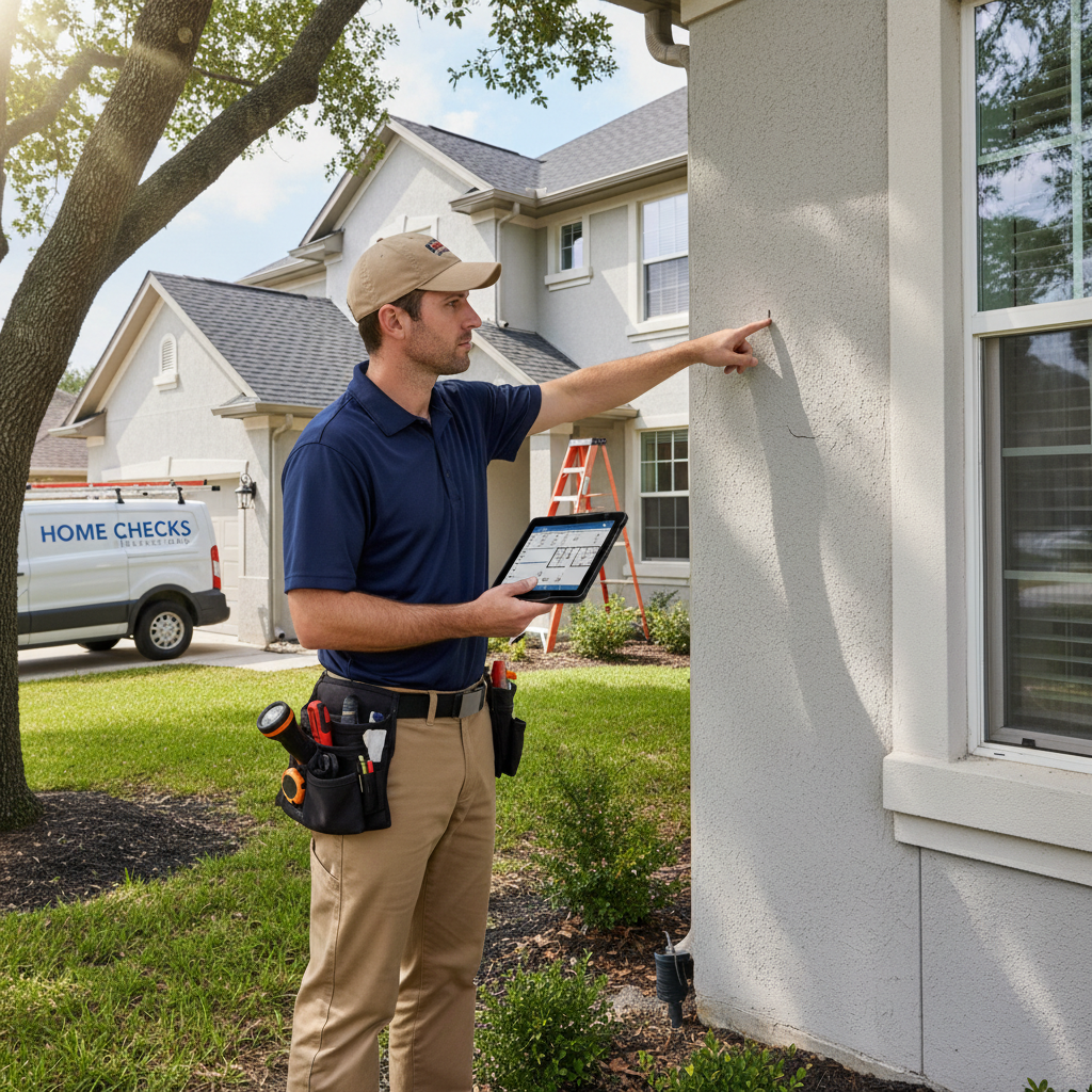 Upright Professional Inspections doing a home inspection.