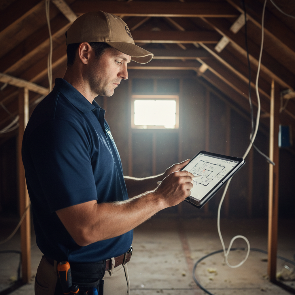 Upright Professional Inspections doing a home inspection.