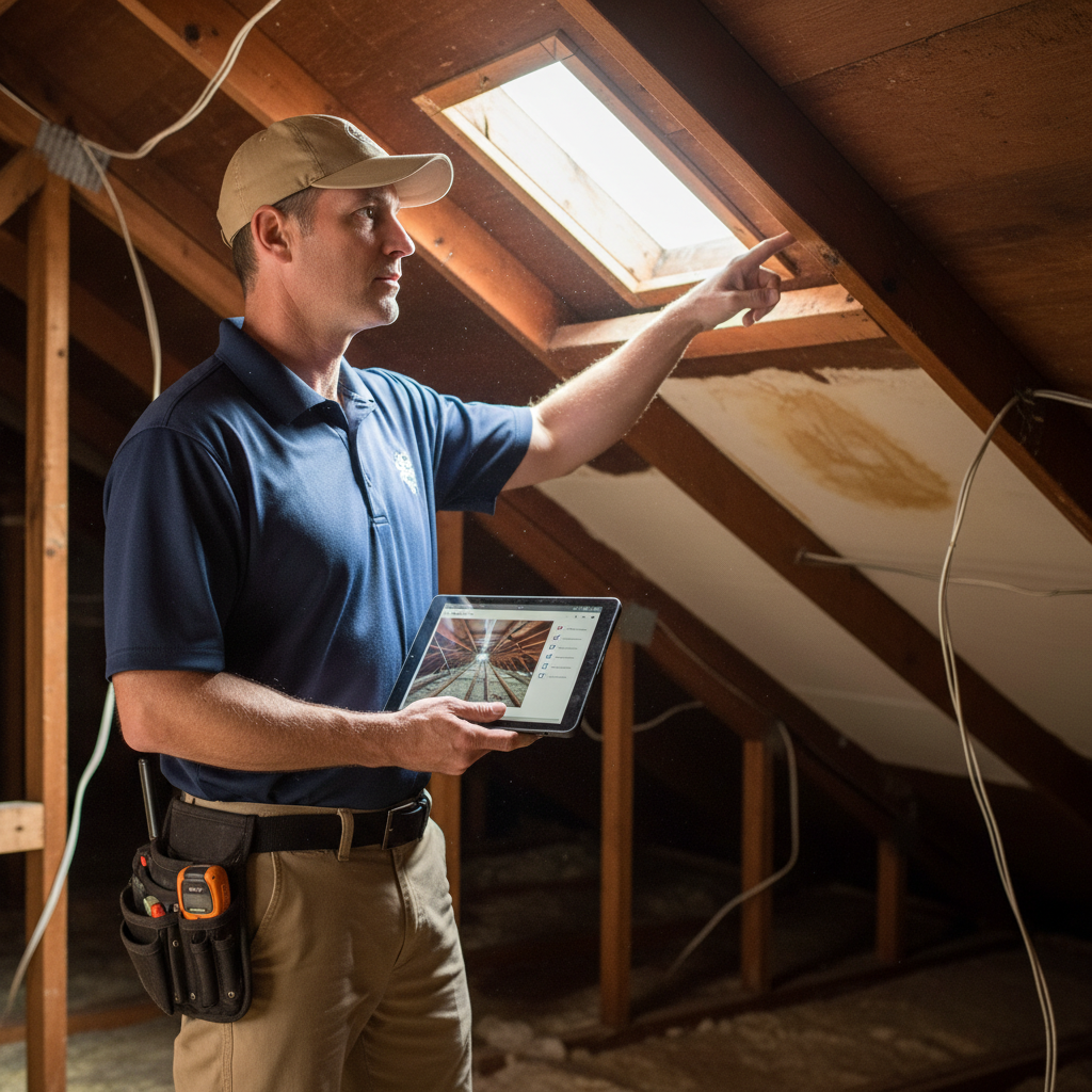 Upright Professional Inspections doing a home inspection.