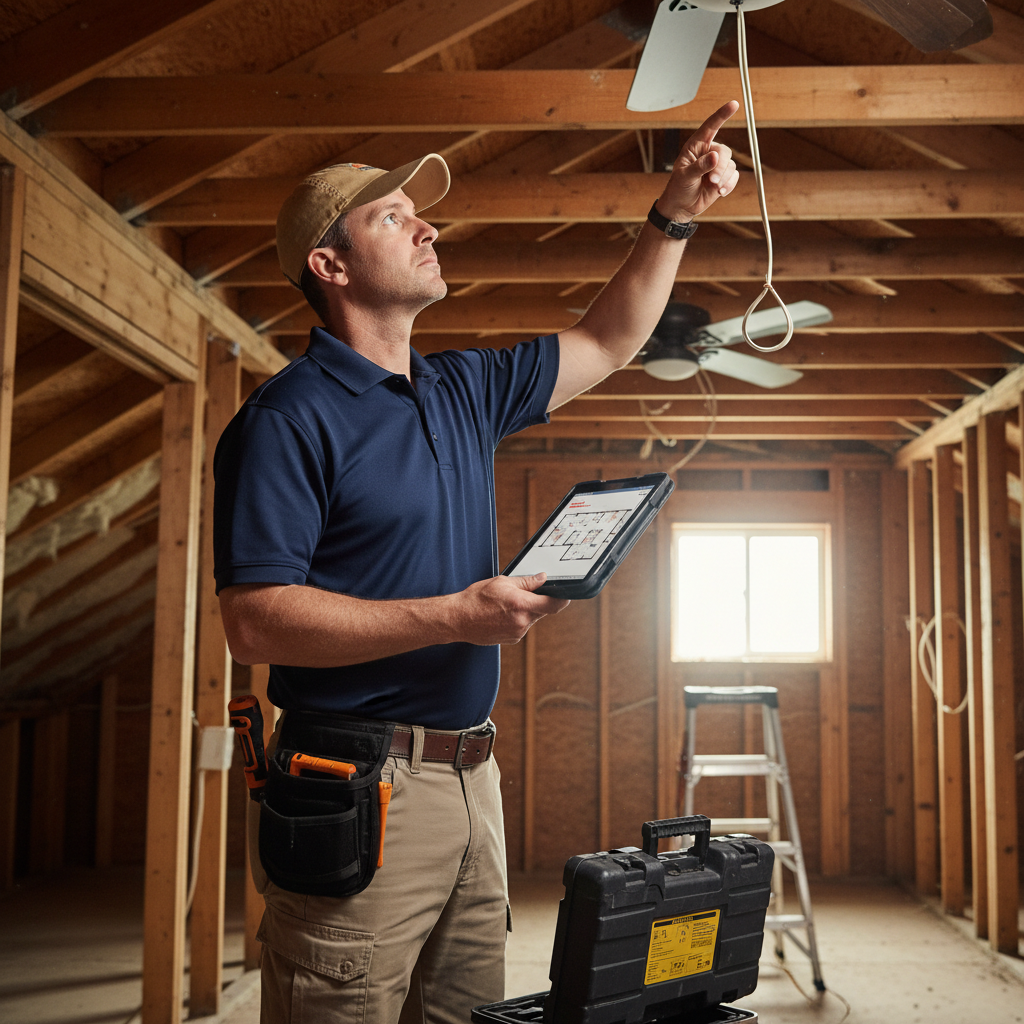 Upright Professional Inspections doing a home inspection.