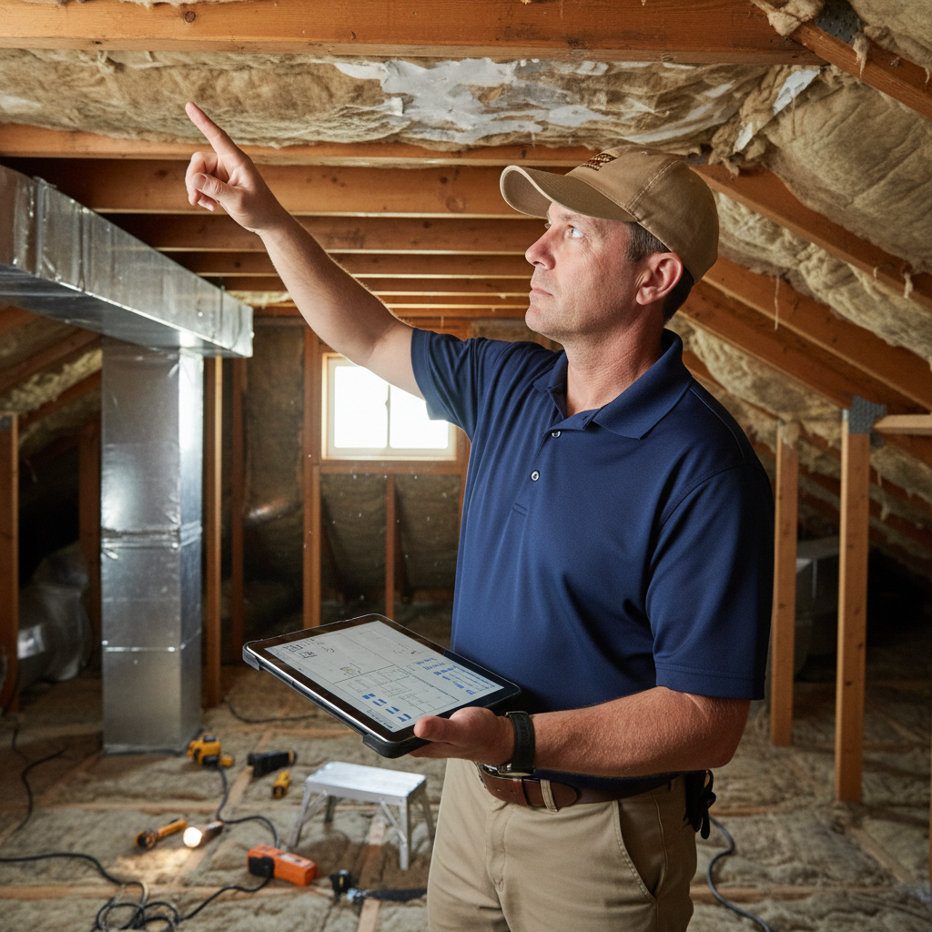 Upright Professional Inspections doing a home inspection.