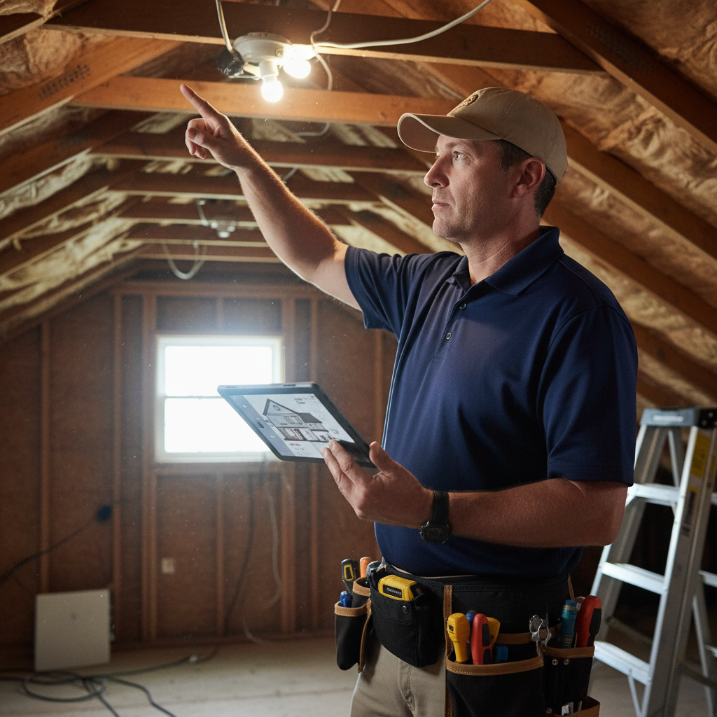 Upright Professional Inspections doing a home inspection.
