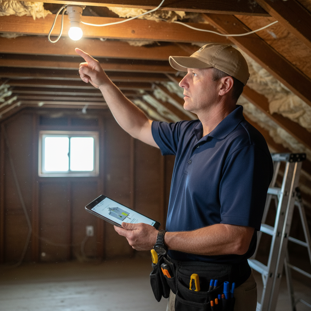 Upright Professional Inspections doing a home inspection.