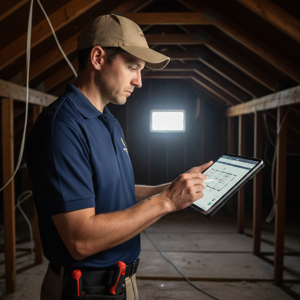 Upright Professional Inspections doing a home inspection.
