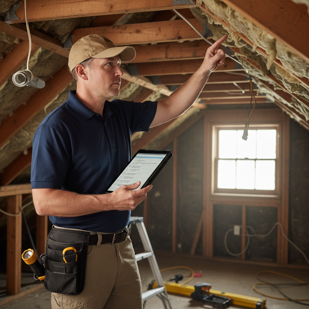 Upright Professional Inspections doing a home inspection.