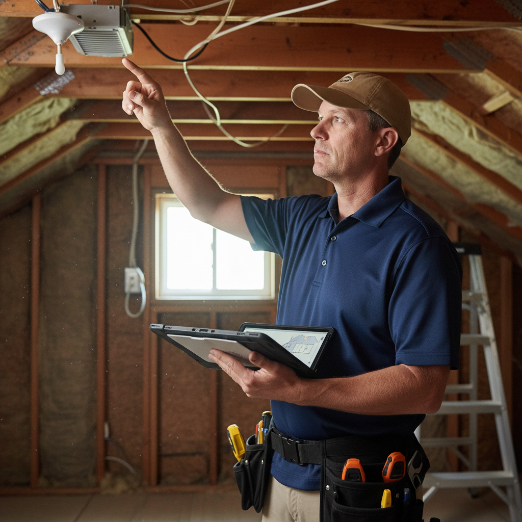 Upright Professional Inspections doing a home inspection.