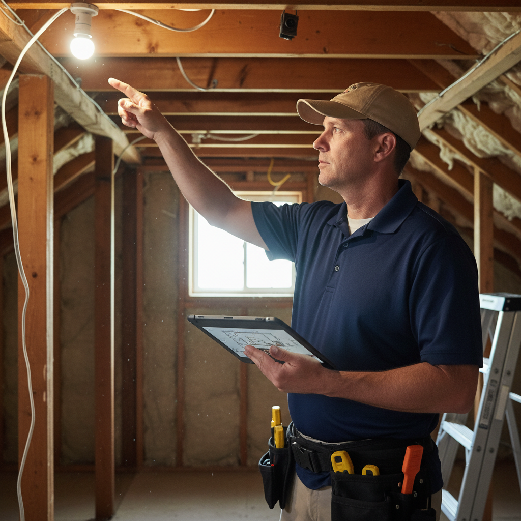 Upright Professional Inspections doing a home inspection.