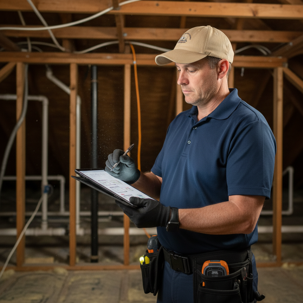 Upright Professional Inspections doing a home inspection.