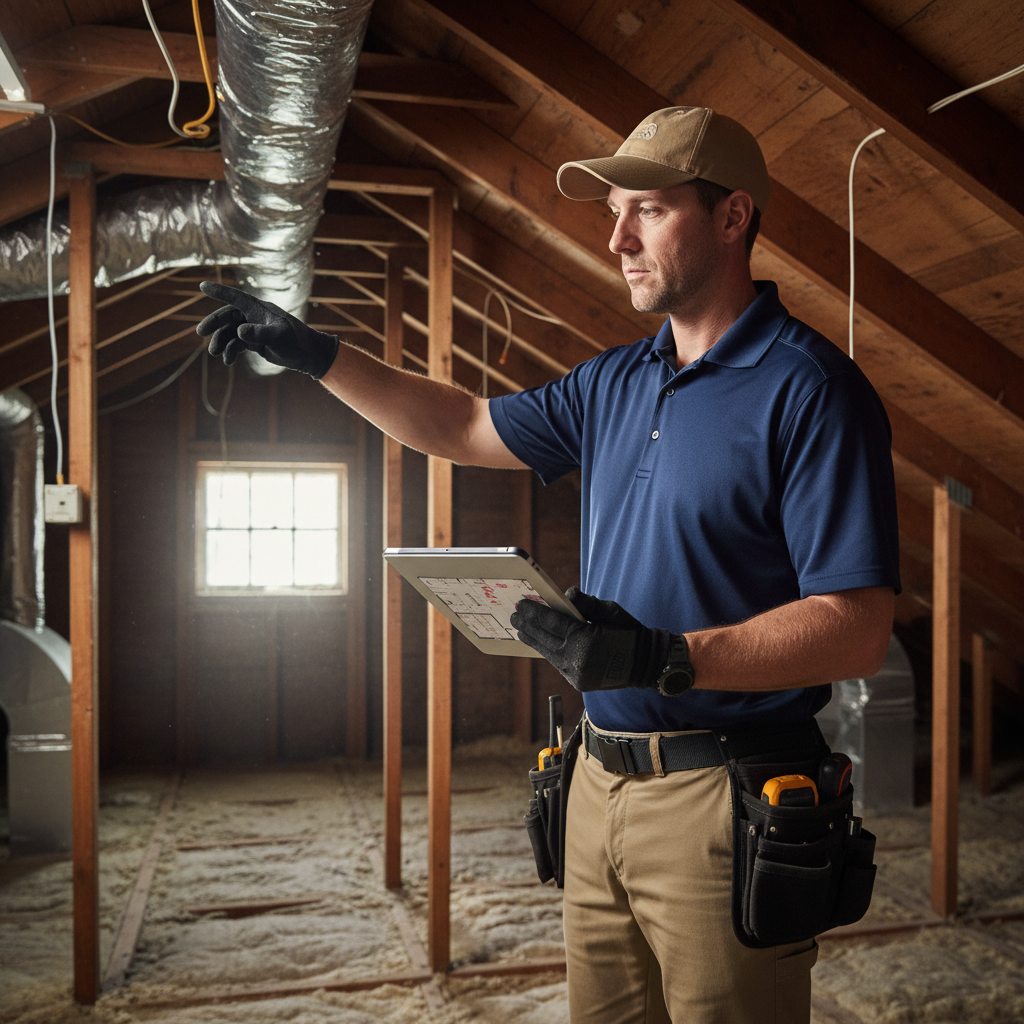 Upright Professional Inspections doing a home inspection.