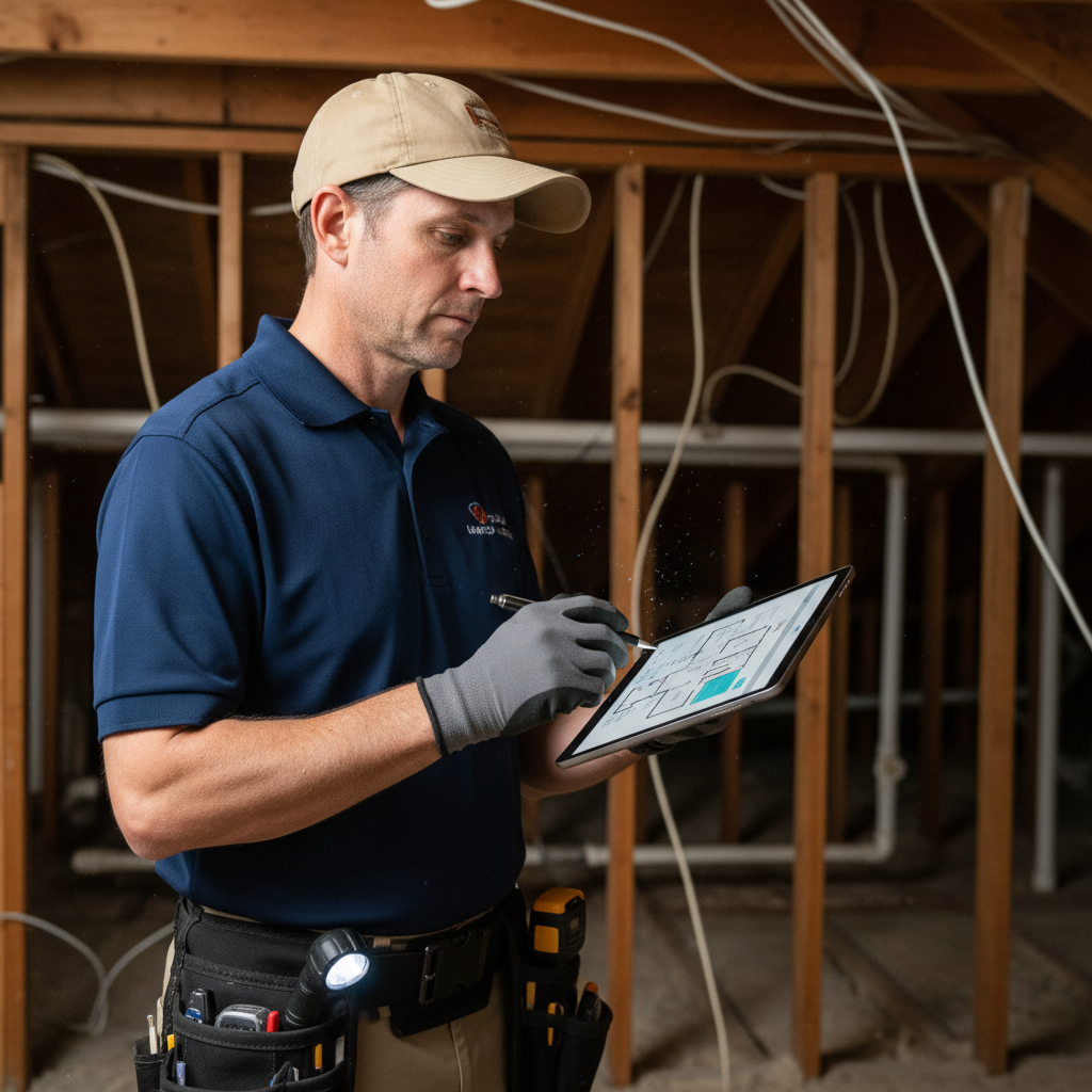 Upright Professional Inspections doing a home inspection.