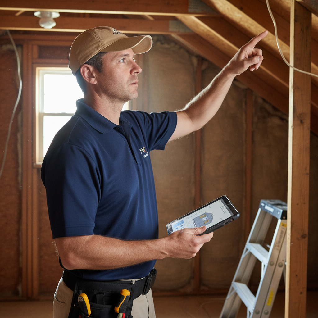 Upright Professional Inspections doing a home inspection.