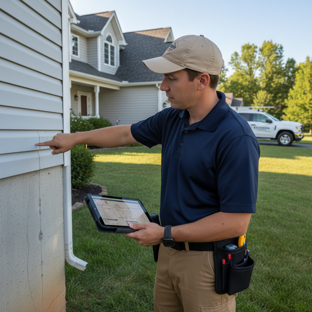 Upright Professional Inspections doing a home inspection.