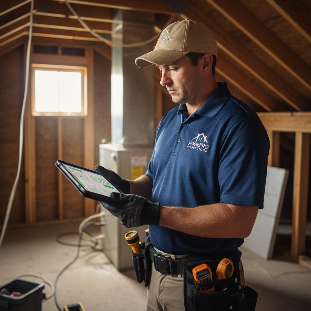 Upright Professional Inspections doing a home inspection.