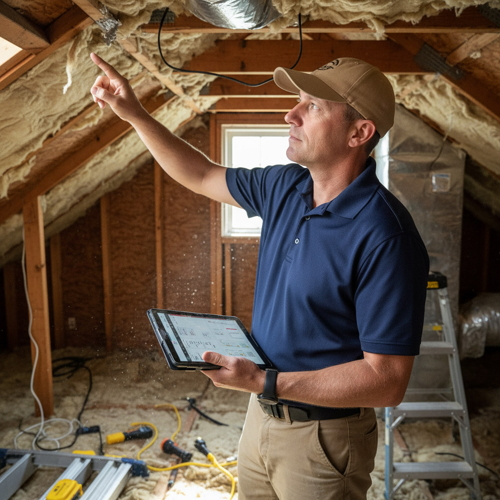 Upright Professional Inspections doing a home inspection.