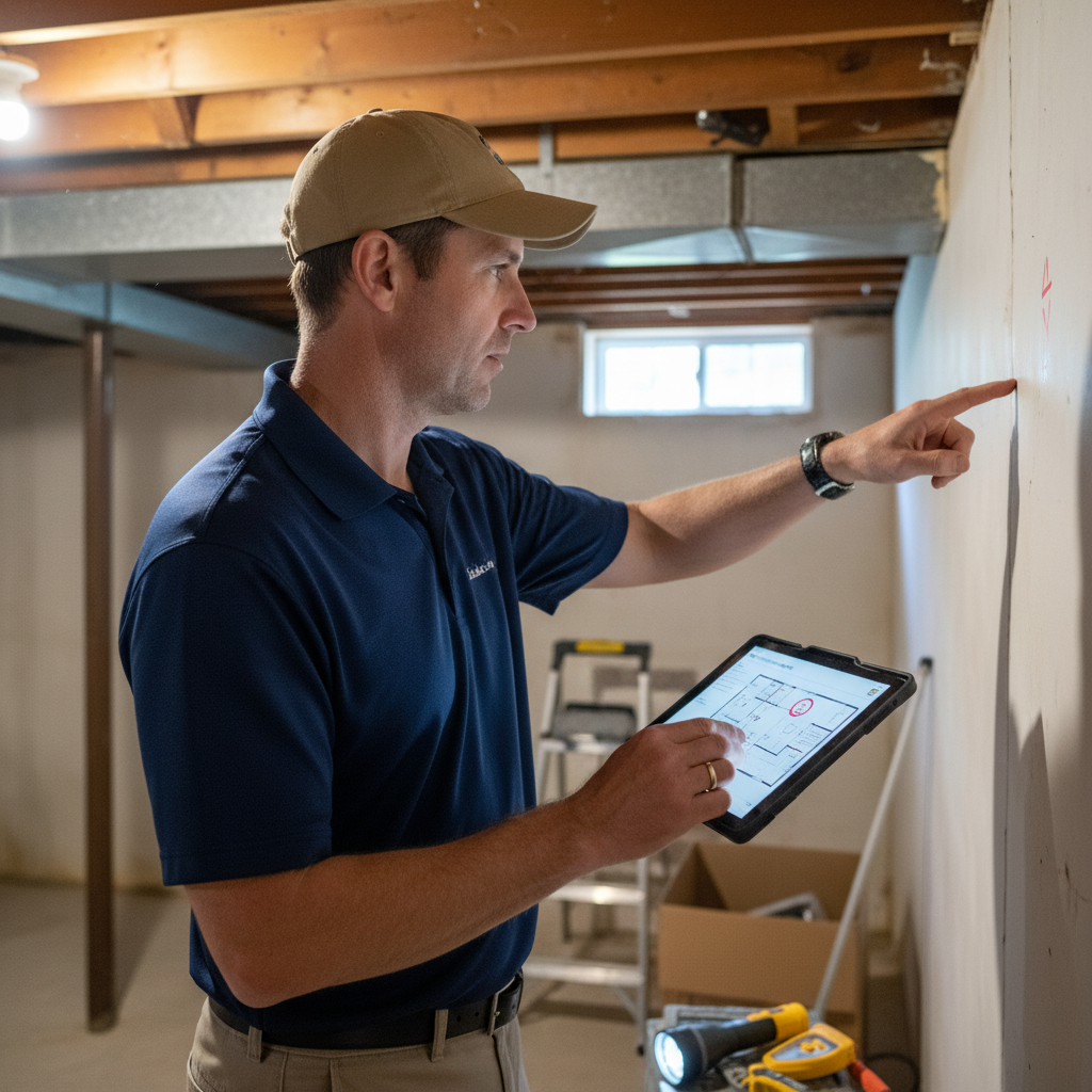 Upright Professional Inspections doing a home inspection.