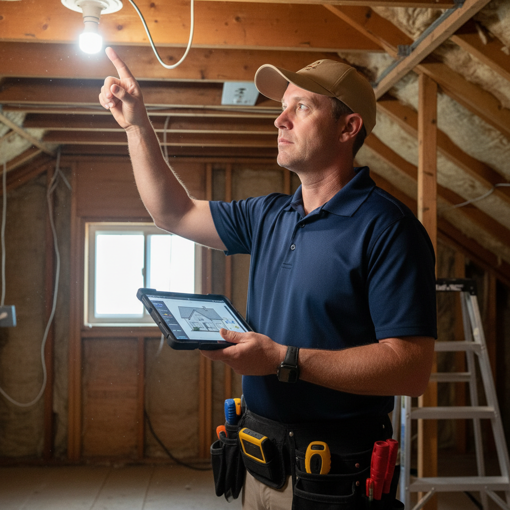 Upright Professional Inspections doing a home inspection.